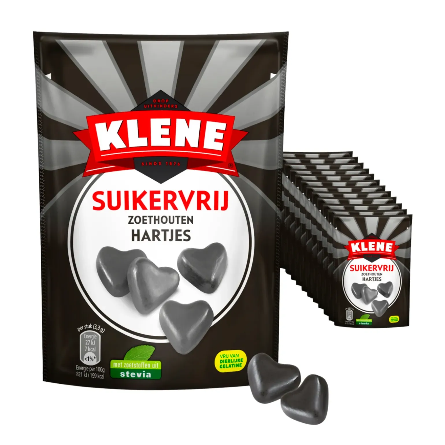 Klene Suikervrij Zoethouten Hartjes (12x 110gr)