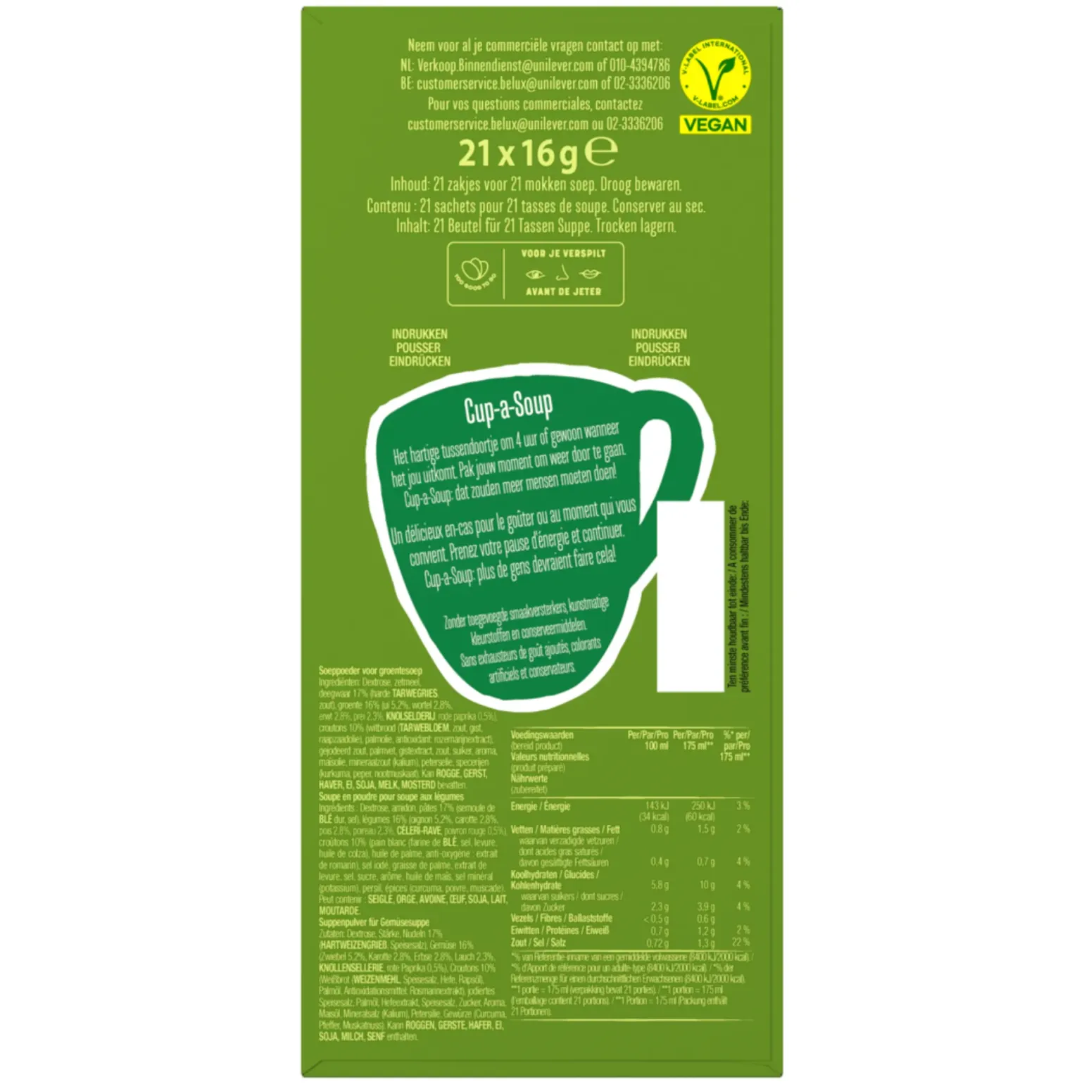 Knorr Cup-a-Soup Groente (21×175 ml)