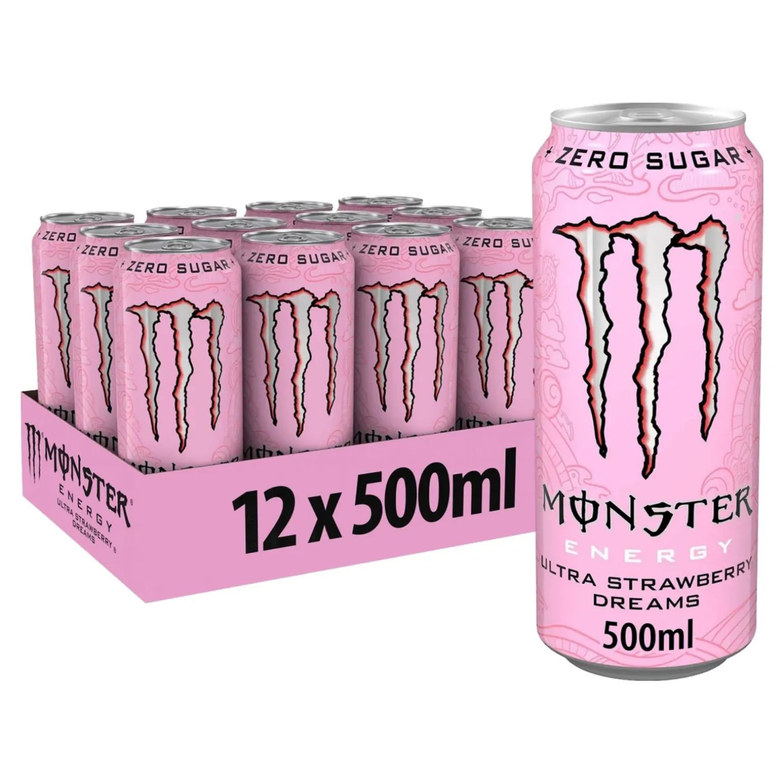 Monster Energy Ultra Strawberry Dreams Zero Sugar blik (12x 500ml)
