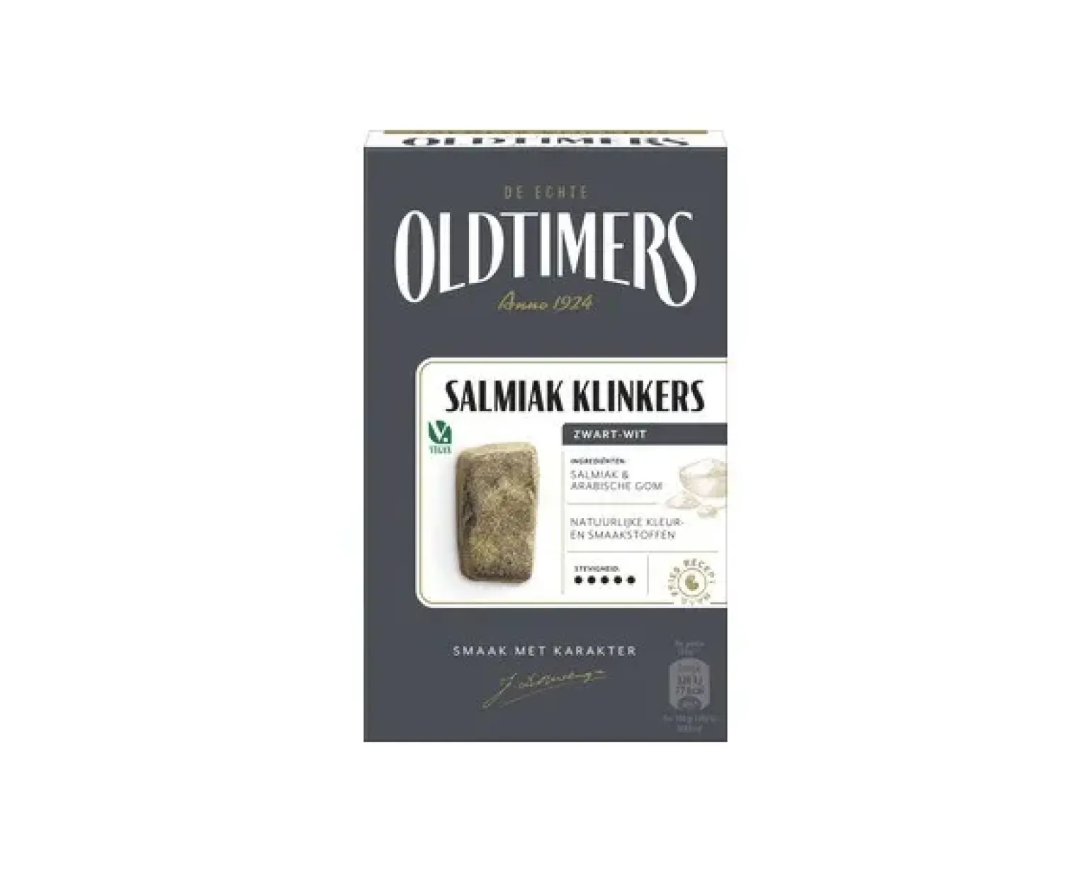 Oldtimers Salmiak Klinkers Zwart-Wit (6x 185gr)