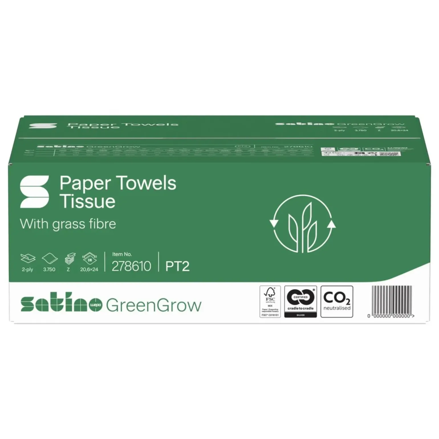 Satino GreenGrow handdoekje 2 laags 20, 6×24 (3750 stuks)