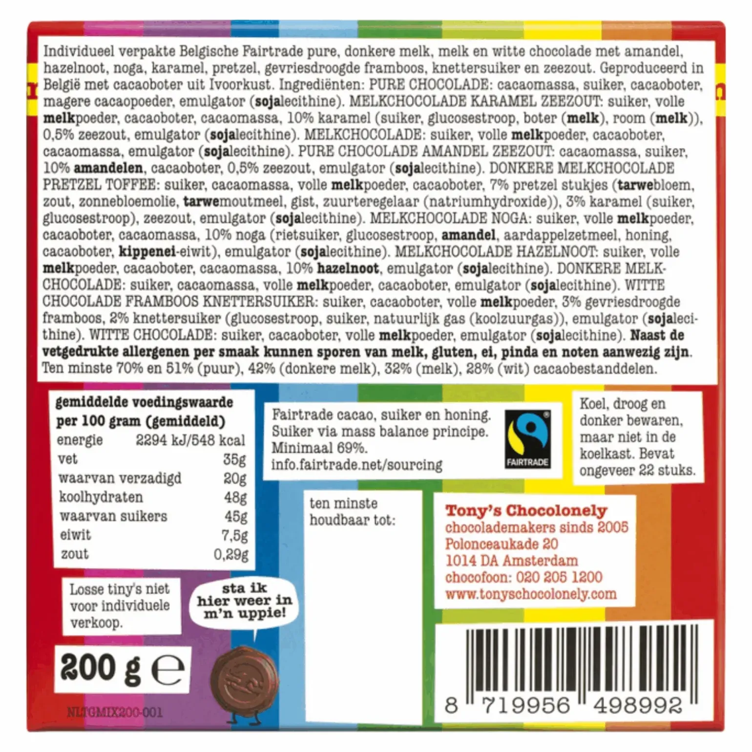 Tony’s Chocolonely Tiny Tony’s Mix Kadoosje (6x 200gr)