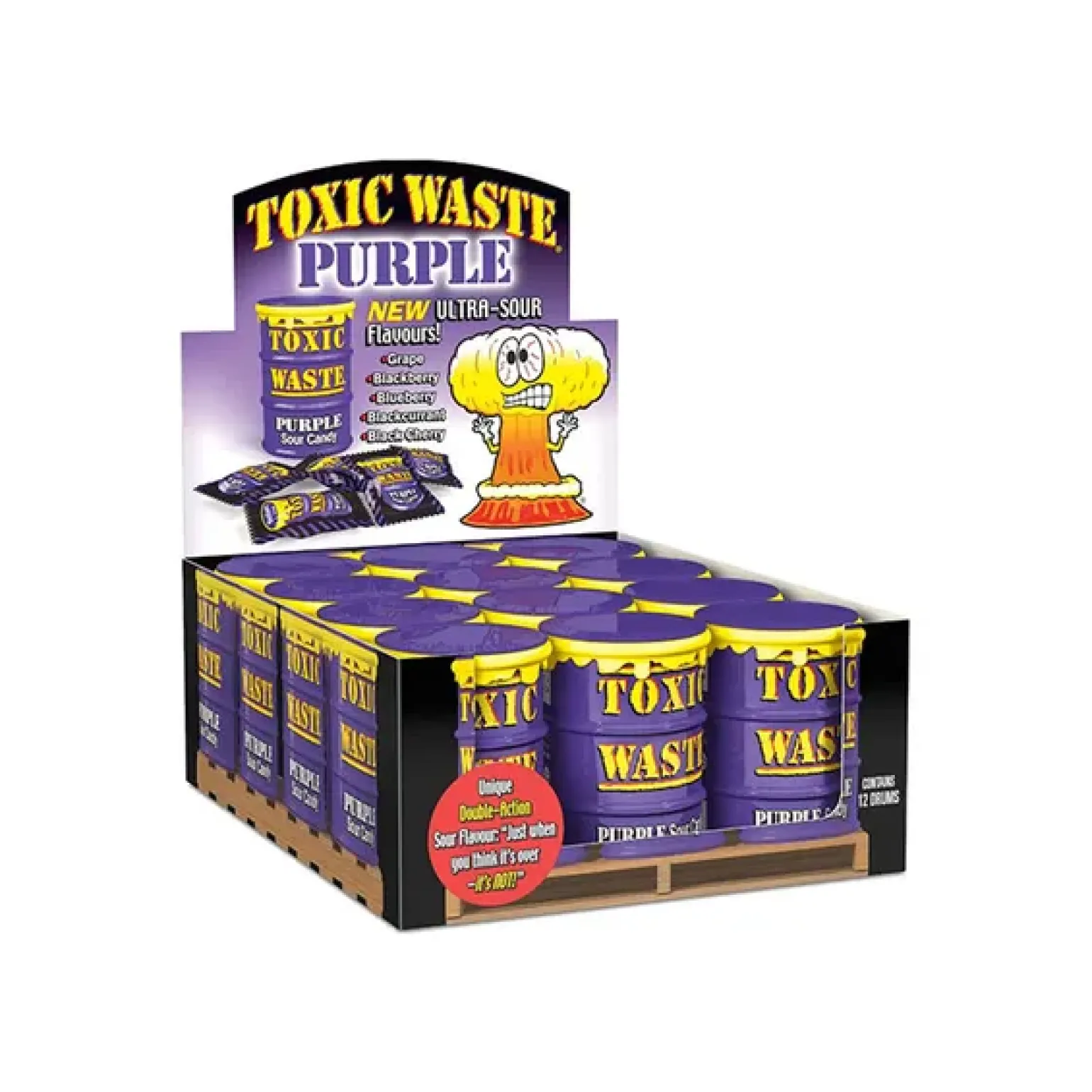 Toxic waste purple sour candy drum (12x 42gr)